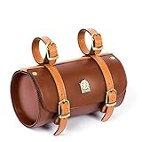 TentHome Satteltasche PU Leder Retro Fahrradtasche Fahrrad Lenkertasche Rahmentasche Classic Ledertasche Braun Radfahren Zubehör Werkzeugtasche für Lenker Sattel Vorne H