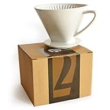Permanent-Kaffee-Filter Caffé Italia - Exzellenter Aromareicher Kaffeegeschmack - Handfilter Kaffeefilter-Aufsatz Keramik - Größe 4 Für 2-4 Tassen - Weiß - Premium-Q