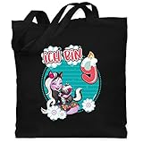 Enchantimals Tasche - Ich bin 9 Kerze - Sage Skunk & Caper - Unisize - Schwarz - Geschenk - WM101 - Stoffbeutel aus Baumwolle Jutebeutel lange Henk