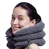 MEDIZED Aufblasbare Cervical Neck Traction Device Verbessern Wirbelsäule Ausrichtung Reduzieren Hals Schmerzen Zervikaler Kragen Einstellbar GRAU Farb