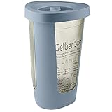 Rotho Fabu Müllsackständer gelber Sack mit Deckel, Kunststoff (PP recycelt), blau, 40