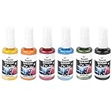 Ideen mit Herz Textil-Sprühfarbe Sprüh-Zauber metallic, 6X 50ml | hochpigmentiert | höchste Brillanz für helle & dunkle Textilien | Auf Wasserbasis (Set 3 | gelb, orange, rot, blau, grün, schwarz)