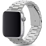 Tasikar Armband Kompatibel mit Apple Watch Armband 42mm 44mm Prämie Edelstahl Metall Ersatz Armband für Apple Watch Series 6 Series 5 Series 4 Series 3/2 /1, SE (Silber)