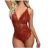 Rosennie Sexy Damen Spitze Bodysuit Dessous für Frauen Body Dessous Negligee Einteilige Babydoll Lingerie Dessous Rückenfrei Damen Erotic Transparent Reizwäsche Unterwäsche Sleepw