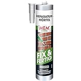 MEM Reparatur-Mörtel Fix & Fertig, Für Mauerwerksfugen und Ausbruchstellen, Für innen und außen, Gebrauchsfertig, Überstreichbar, Zementgrau, 300