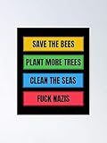 Situen Umweltfreundliches Antifaszistisches Geschenk Poster – für Spielzimmer-Dekoration, Kinderzimmer-Kunst, bedruckbare Zimmerdek