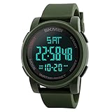 LBBL Herren Modische Uhr, Outdoor wasserdichte Digitaluhr Sport Armbanduhr Herrenuhr (Color : Army Green)