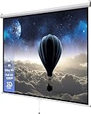 celexon Basic Heimkino- und Business manuell ausziehbare Rollo-Leinwand (Größe wählbar) - einfache Montage und Bedienung - 200x200cm - 111' - 1:1