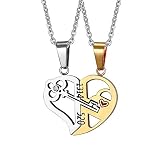 HerzföRmiger Damen Herz Halskette Zum MäDchen Beste Freund Halsketten Freundschaft Halskette Gebrochen Herz Kette Halskette Name Halskette Schwester Paare Einstellen Edelstahl S