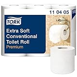 Tork 110405 extra weiches Kleinrollen Toilettenpapier in Premium Qualität für Tork T4 Toilettenpapier Kleinrollensysteme / 4-lagiges reißfestes WC-Papier, 7x 6er Pack (je 6 x 153 Blatt)