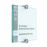 Türschild Glas für Büro, Vitrum K, 130/130 mm, 2 E