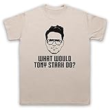 Iron Man What Would Tony Stark Do? Herren T-Shirt, Beige, XL