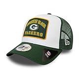 New Era Green Bay Packers NFL Cap Verstellbar Trucker Kappe American Football Weiss - One-S