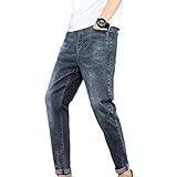 Feidaeu Herren Denim Hosen Nicht verblassen Alltagsstil Lässig Slim-Fit Kleine Füße Retro-Taschen Wilde Bleistifthosen J