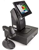 10' All-in-ONE Kassensystem für Einzelhandel, Kiosk, Imbiss, Strassenverkauf, Laden: Touschscreen, Bondrucker, Kundenanzeige, Kassenlade, Barcodescanner. GDPdU, GoBD, TSE