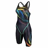 ZAOSU Damen & Mädchen Wettkampf-Schwimmanzug Z-Feather Fire | Sport Badeanzug mit Bein, Fina Zulassung und Kompression, Größe:176/36