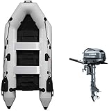 Prowake Schlauchboot mit Motor: RIB280 PRO AQUAPARX Schlauchboot weiß - 280cm lang und Yamaha Außenbordmotor F5AMHS im Set-Angebot (Versand kostenfrei)