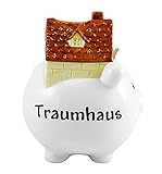 Dekorative Spardose aus Dolomit - Traumhaus - Haus BAU Richtfest Neubau Kasse Sparbüchse Deko Geldgeschenk Geschenk I