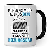 Heizungsbau Tasse, Geschenk für Installateur & Heizungsbauer, Becher Heizungsinstallateur Geschenkidee, Kaffeetasse Zentralheizungsbauer Anlagenmechaniker Beruf Kaffeeb