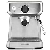 Breville Barista Mini Espressomachine | Kaffeemaschine für Milchkaffee und Cappuccino | 2-l-Wasserbehälter | Milchaufschäumer | Italienische Pumpe mit 15 Bar | Edelstahl [VCF125X]