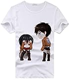 CHENG'S Attack On Titan Shirt Printed Shirt Fashion Tees Short Sleeve Modal Shirt Anime Shirts Summer Anime T-Shirt Athletic Shirt Modal Tee Shirt Top (White,XXXL)