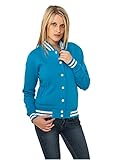 Urban Classics Damen Collegejacke Ladies College Sweatjacket, Farbe turquoise, Größe M