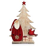 com-four® Dekorativer Aufsteller für Weihnachten - Weihnachtsmann aus Holz lackiert - Premium Weihnachtsdekoration zum Hinstellen (01 Stück - Santa Claus 33cm)