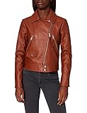 TOM TAILOR Denim Damen 1024948 Bikerstyle Kunstlederjacke, 26680-Amber Brown, S