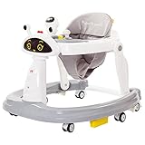 Gehhilfe Baby,Lauflernhilfe, Der Faltbare Stumm-Anti-Rollover, Verstellbarer, Gepolsterter Sitz Mit Hoher Rückenlehne, Kann Zusammengeklappt Werden Lauflernhilfe Und Aktivitätszentrum (Color : Gray)