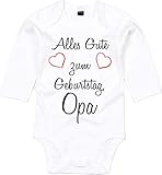 Mister Merchandise Baby Body Alles gute zum Geburtstag, Opa Glückwunsch Weiß - Langarm, 0-3