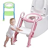 Toiletten-Training-Sitz mit Treppe, Toilettensitz Kinder, Toiletten-Training-Klobrille für Jungen und Mädchen, WC Sitz Töpfchentrainer - sichere rutschfeste Oberfläche, Bequemer Griff, Sp