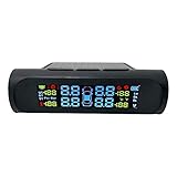 Reifendruck Kontrollsystem Auto Reifendrucküberwachungssystem Echtzeitanzeige Wireless Solar Power mit 4 Druck externer Sensoren (Color : Battery)