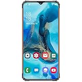 Android 11 Gratis Smartphone, N1 Ten-Core Handy 4GB + 64GB Waterdrop HD + 7.0'' Bildschirm, Triple Kamera 32MP Günstiger Handy Akku 6800mAh Dual SIM 5G Face ID/GPS,Orange,L