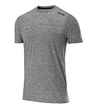 TCA Galaxy Trainingsshirt und Laufshirt für Herren - Atmungsaktives Funktionsshirt - Kurzarm - Grau, L