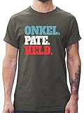 Bruder und Onkel Geschenk - Onkel. Pate. Held. - bunt - M - Dunkelgrau - Patenonkel Geschenk - L190 - Tshirt Herren und Männer T-S