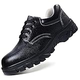 fayengan Sicherheitsschuhe Herren Leicht Arbeitsschuhe Damen Stahlkappe Schutzschuhe Sportlich Atmungsaktiv Turnschuhe Industrie Sneaker (Color : Black, Size : 46 EU)