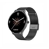 GGOOD Damen-Touchscreen Smartwatch Luxus-Stahl digitales Handarmband mit Sportaktivität Tracking modisch neu schw