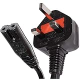 1.5 Metre Figure Of 8 Mains Cable/Power Uk 3 Pin 2 wire copper Lead Plug Cord Iec C7 For Sky Cable Boxes Laptops Radios, Projector, PS3 Slim, Sky