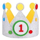 SMMWWS2 Kinder Geburtstag Kinderkrone Geburtstagskrone Geburtstagskrone Gelb Krone aus Stoff zum Geburtsta für Mädchen und Jungen für Mädchen Jungs mit auswechselbaren Zahlen von 1-9 1 Stück
