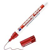 edding 404 Permanentmarker - rot - 1 Stift - extra-feine Rundspitze 0,75 mm - wasserfest, schnell-trocknend - wischfest - für Karton, Kunststoff, Holz, Metall, G