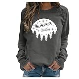 Weihnachten Pullover Damen Weihnachtspullover Familie Set Rentiermuster Christmas Reindeer Strickpullover Unisex Christmas Sweater Casual Langarm Weihnachtssw