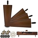 LIANGYUN Holz-Möbelbeine, 15,2 cm, modernes Sofa-Beine, Set mit 4 Ersatzbeinen, ideal für Couchtisch, Kommode, Schrank, TV-Ständer, Bett (braun)