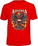 Trendagentur KEPPLINGER Mega Cooles T-Shirt mit Aufdruck: Austria - Ideales Andenken, Mitbringsel und Geschenk (Rot, L)