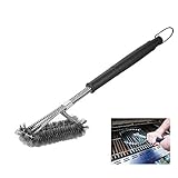 BBQ Grillbürste, 3 Edelstahl Bürsten Profi-Grillbürste 360°Grill Cleaner Brush Perfekt für gewerblichen Einsatz, Outdoor und Camping