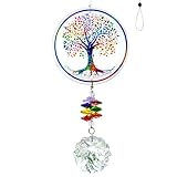 Kristall Regenbogen Sonnenfänger Glasbaum Leben Ornamente, Hängende Chakra Perlen Anhänger für F