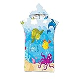 Handtuch Poncho mit Kapuze Herren Damen Meerestiere 3D Druck 75x110cm Duschtuch Mikrofaser Badeponcho Schnelltrockend Strandtücher Schwimmen Surf Tauchen Für Wassersport U