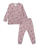 Nuribom Schlafanzug für Jungen und Mädchen - Kinder Baumwolle Pyjama (Berry Berry, 130)