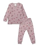 Nuribom Schlafanzug für Jungen und Mädchen - Kinder Baumwolle Pyjama (Berry Berry, 130)