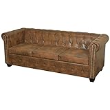 vidaXL Chesterfield Sofa 3 Sitzer Vintage Lounge Ledersofa Couch Sofag
