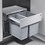 Hailo TR Swing 3644701 Rubbish Bin 50.2/30 for Cabinets from 500 mm with Hinged Door, Grey